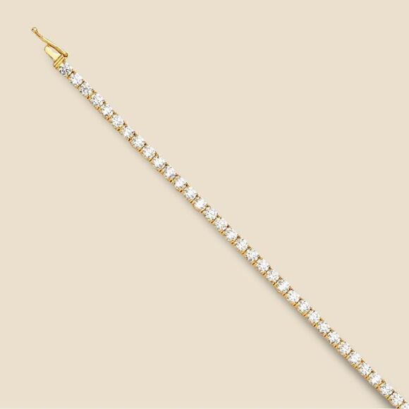 14k Solid Gold Tennis Bracelet 2.25 mm - Birthday Gift - CZ Stones - Trendy